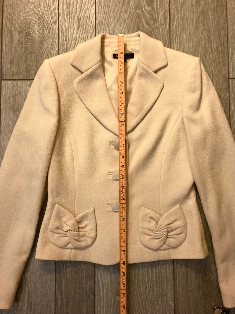 Tahari Butter Yellow Wool Skirt Suit Blazer with Twist Pocket Detail NWT - Picture 11 of 13